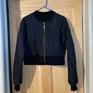 Gymshark Whitney Simmons black shorter style fleece lined jacket size S